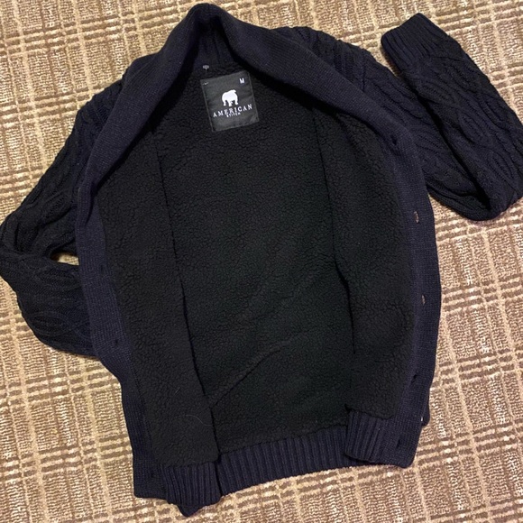 NWOT American Stitch Shawl Collar Button Front Cable Knit Cardigan M - Picture 5 of 12